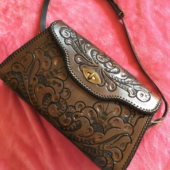 Joo Kay Handbags - Joo Kay large tooled leather shoulder bag